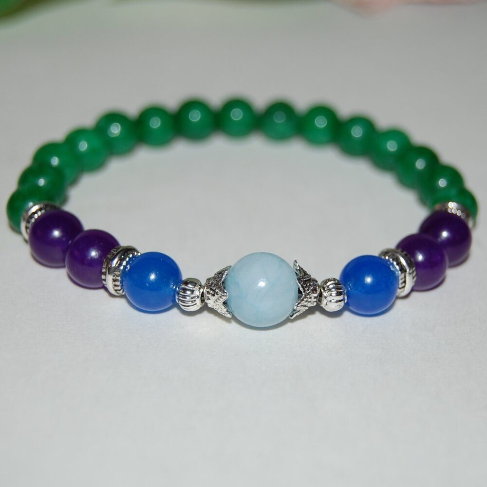 Multicolor Gemstones Bracelet,Stone Beaded Bracelet